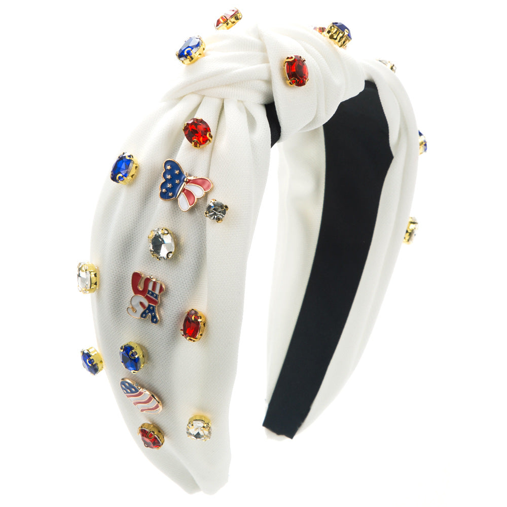 Butterfly American flag deco wild Headband for 4th of July
