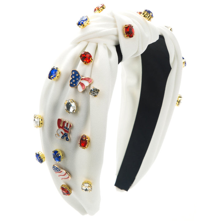 Butterfly American flag deco wild Headband for 4th of July
