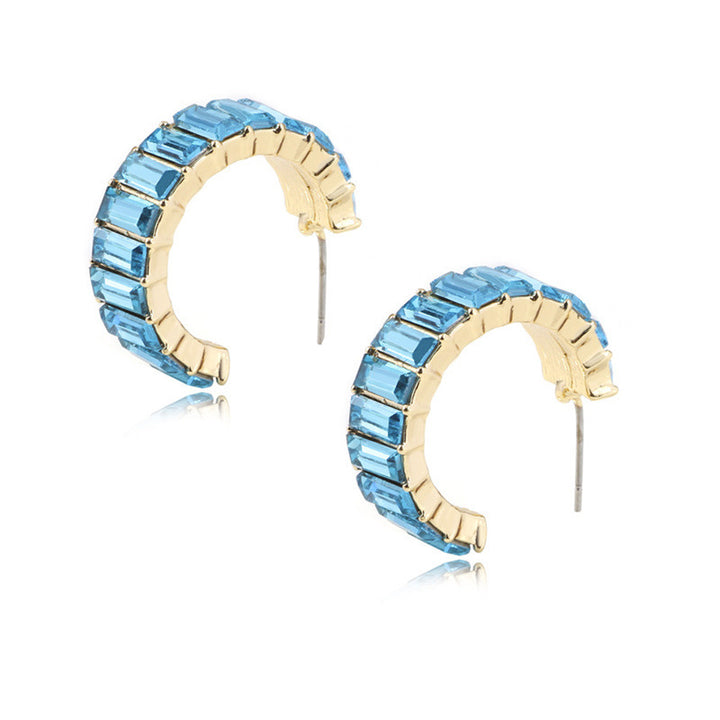 Multicolor crystal Hoops earrings