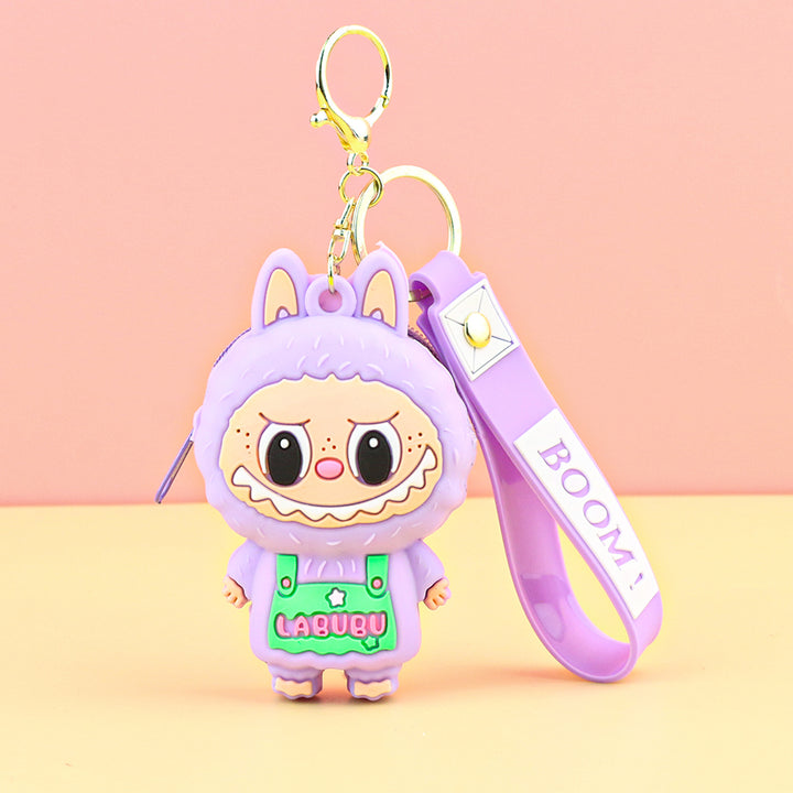 Children's silicone labubu coin purse key chain pendant gift