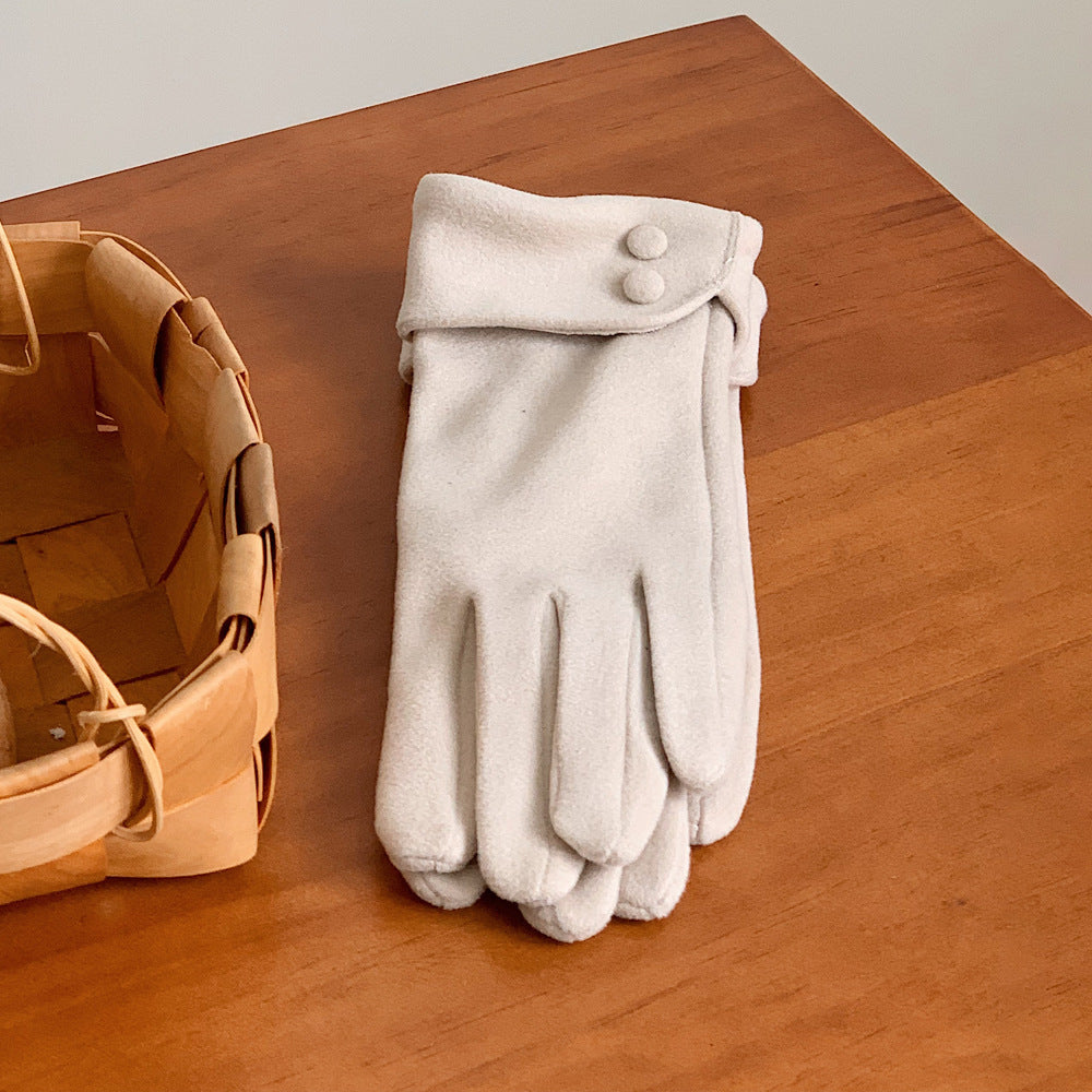 Women's winter Velvet thickened elegant gloves