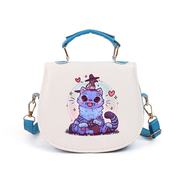 Kpop Demon Hunter small PU handbag shoulder bag-blue