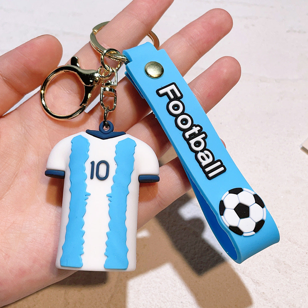 Football star character keychain Messi Ronaldo fan gift