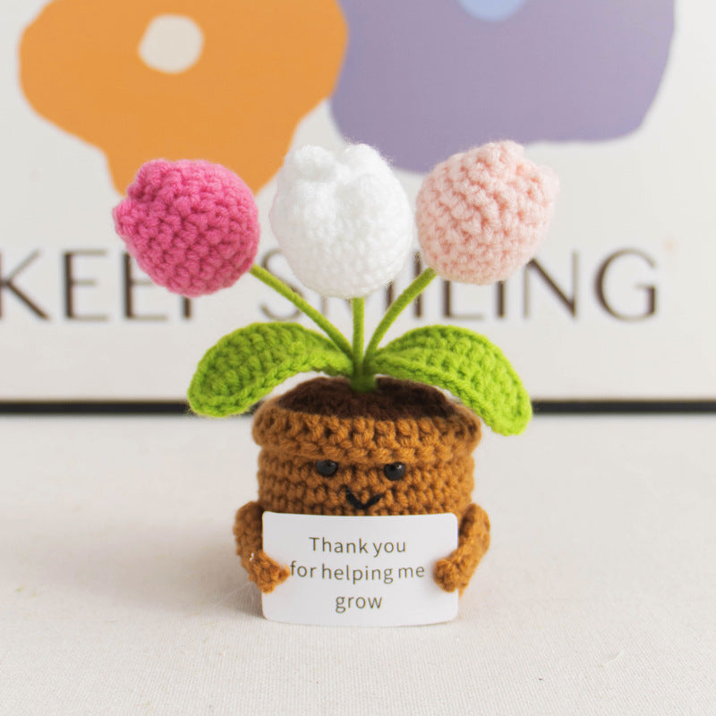Handmade crochet tulip flower ornaments