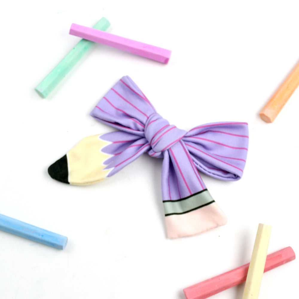 Back to school pencil bow hair clips students hair accessories