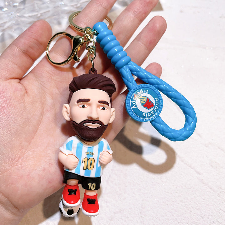 Football star character keychain Messi Ronaldo fan gift