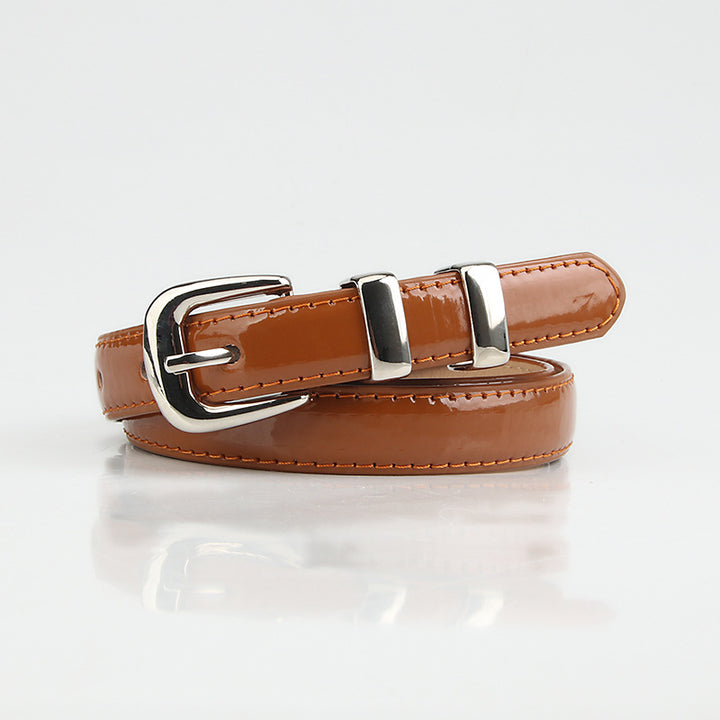 Summer dopamine color women's glossy thin belt