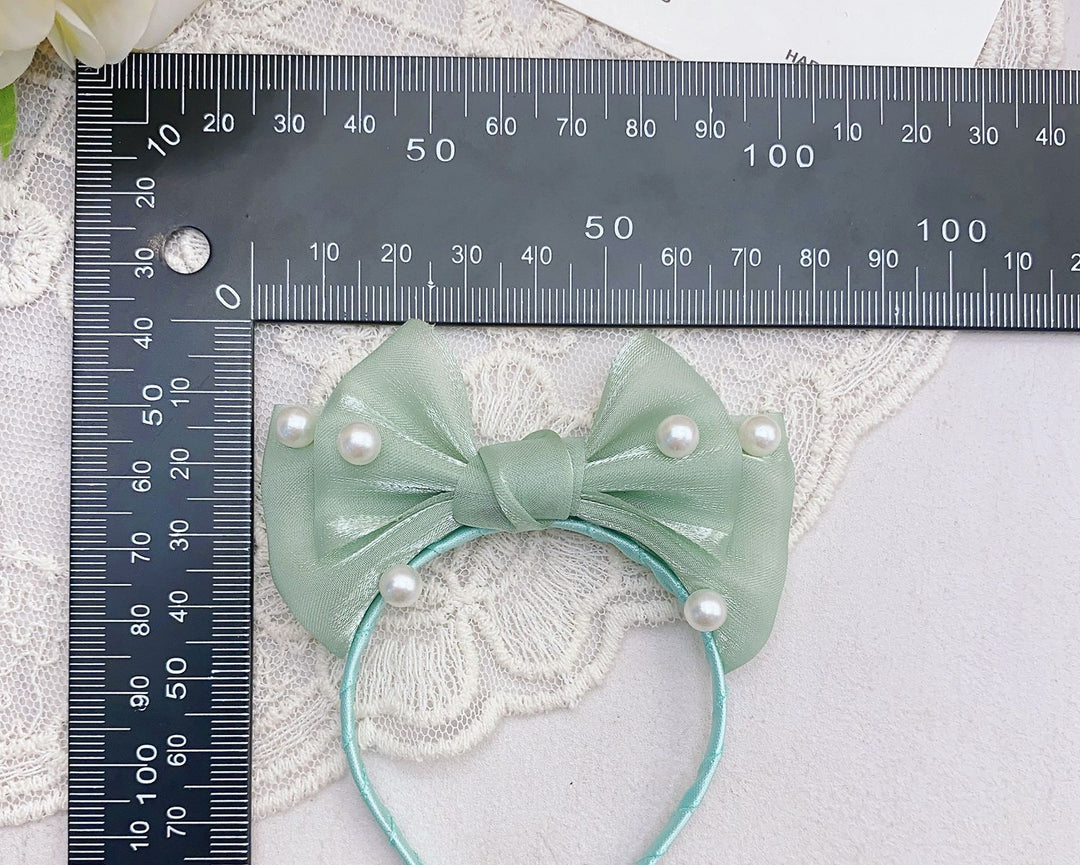 Pearl mesh Bow Headband for labubu