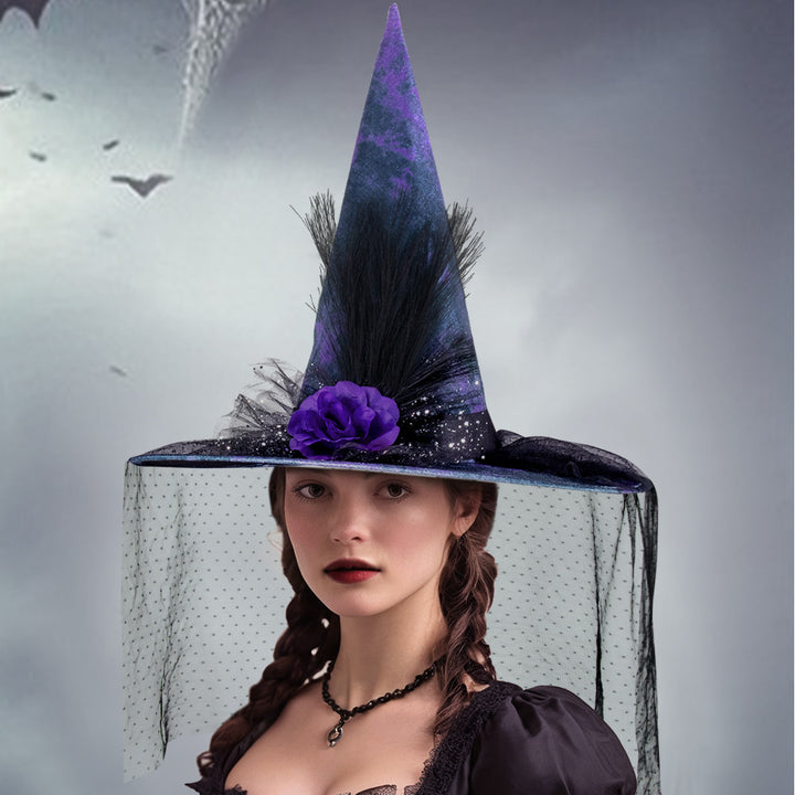 Halloween Mesh Witch Hat Festival Witch Hat