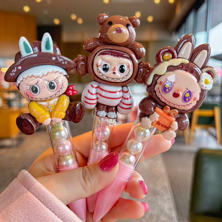 Cartoon dress-up labubu ballpoint pen Gel pen-black ink