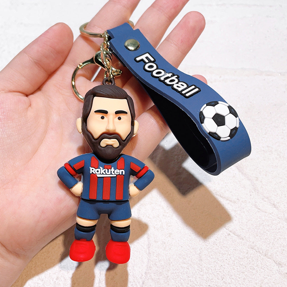 Football star character keychain Messi Ronaldo fan gift