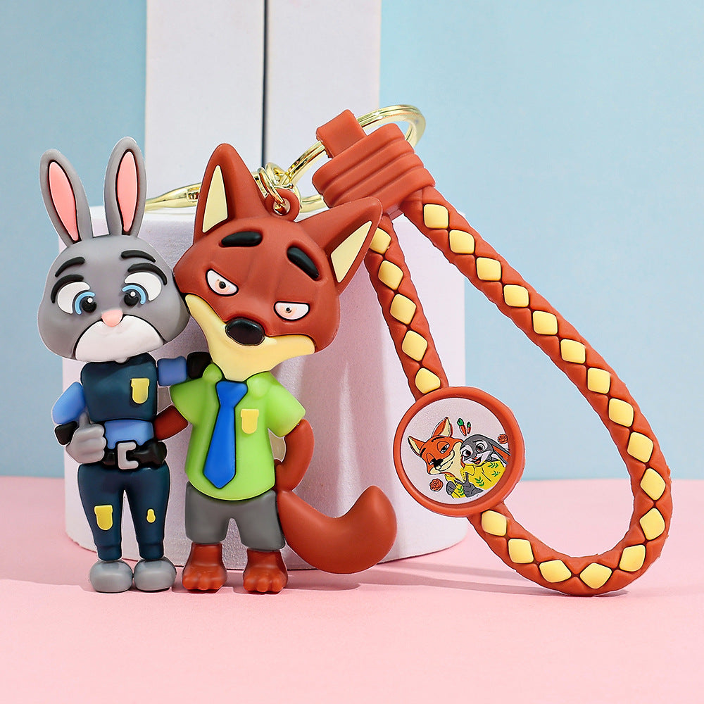 Zootopia character Silicone KeyChain Nick Judy pendant