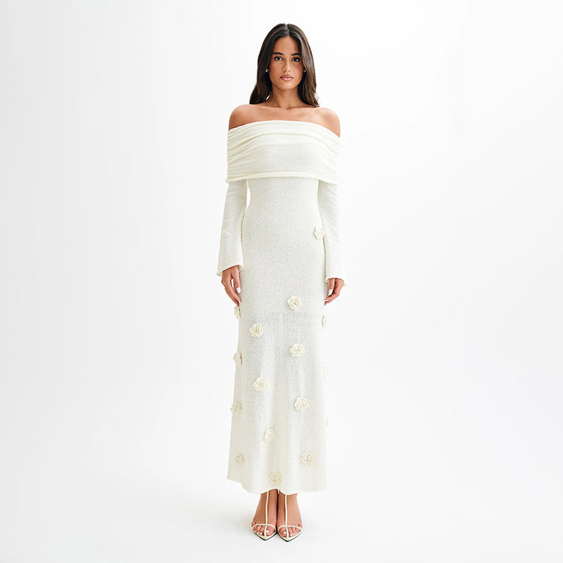 Flower knitted Beach dress swimsuit cover up