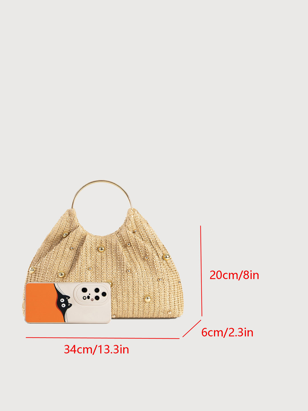Malta Gold Pearl Straw Clutch Evening Bag