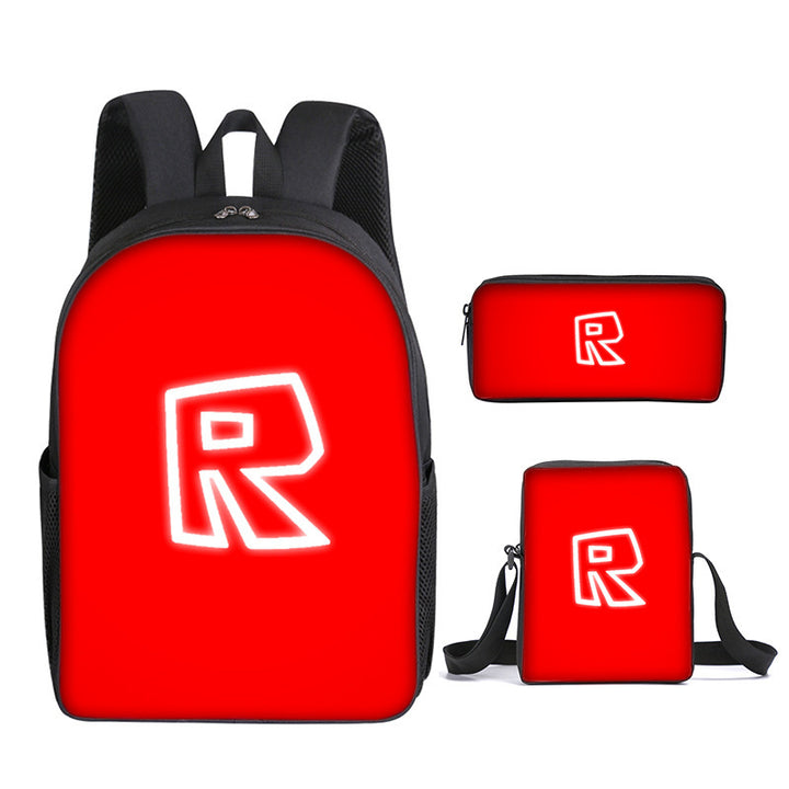 Roblox theme schoolbag students backpack 3pcs set