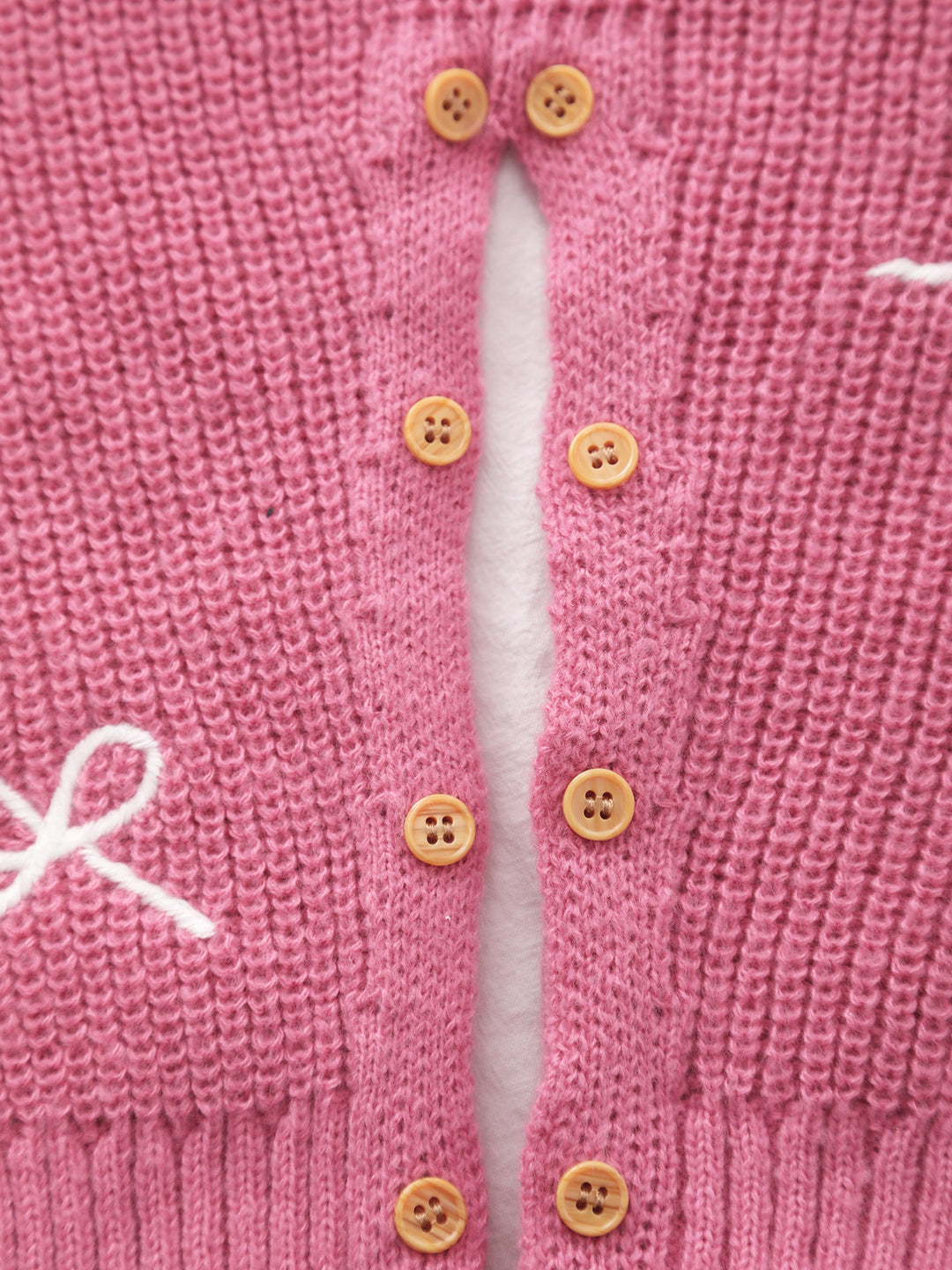 Baby Girl Sweet Bow Embroidery Knit Romper