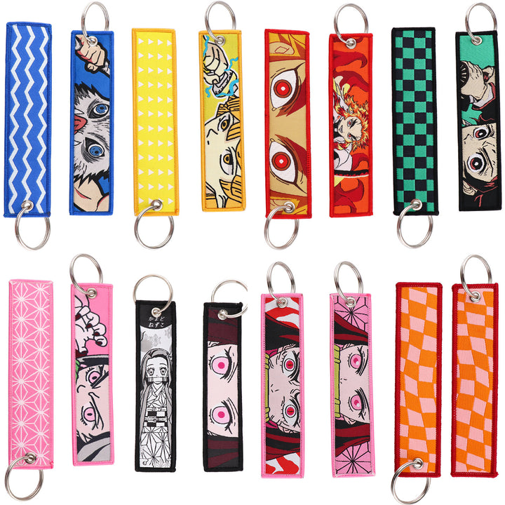 Demon Slayer Woven Label Fabrics keychain bag pendant