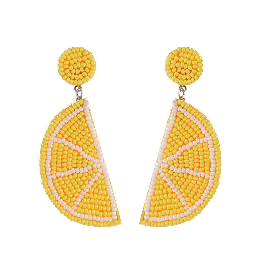 Summer fruit rice bead earrings vacation earrings