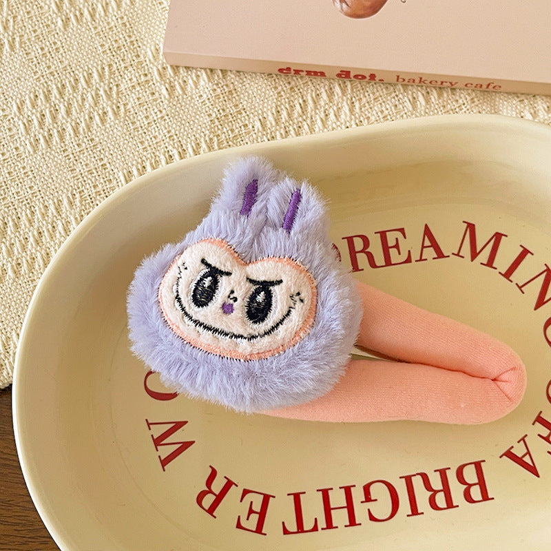 Labubu plush duckbill hair clip