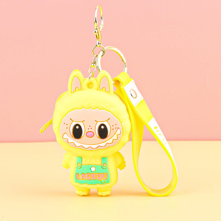 Children's silicone labubu coin purse key chain pendant gift