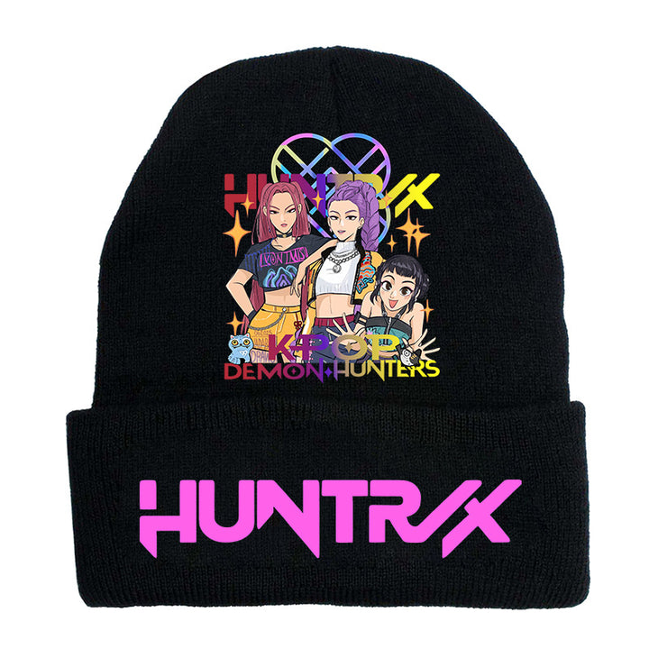 Kpop Demon Hunters knitted beanie hat-black
