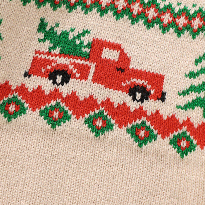 Christmas jacquard warm knitted sweater for kid