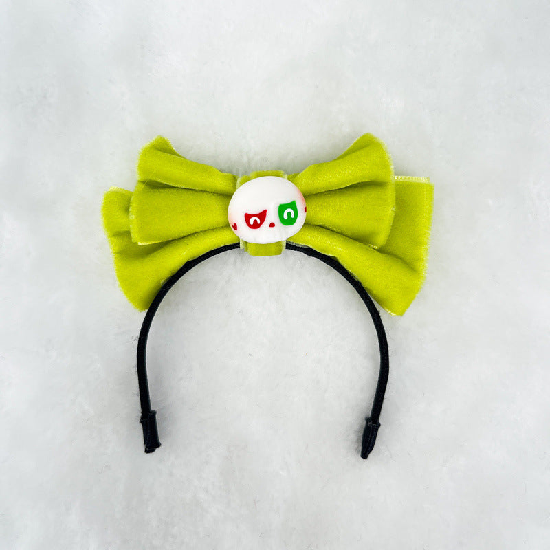 Handmade Velvet Bow Headband with tycoco head for labubu
