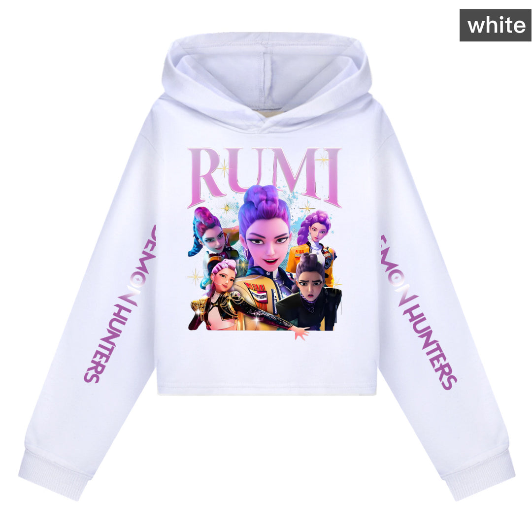 KDH K-pop inspired Rumi cropped hooded sweatshirt