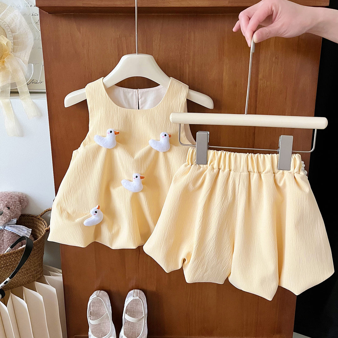 Cute little duck yellow flower bud dress silly goose outfit