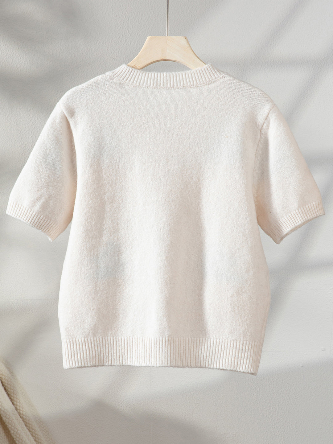 Women's Three-quarter Sleeve Lemon jacquard Button Sweater