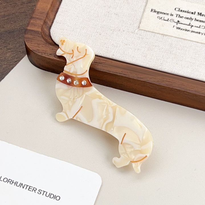 Cute cartoon dachshund hair claw clip Childish hair clip