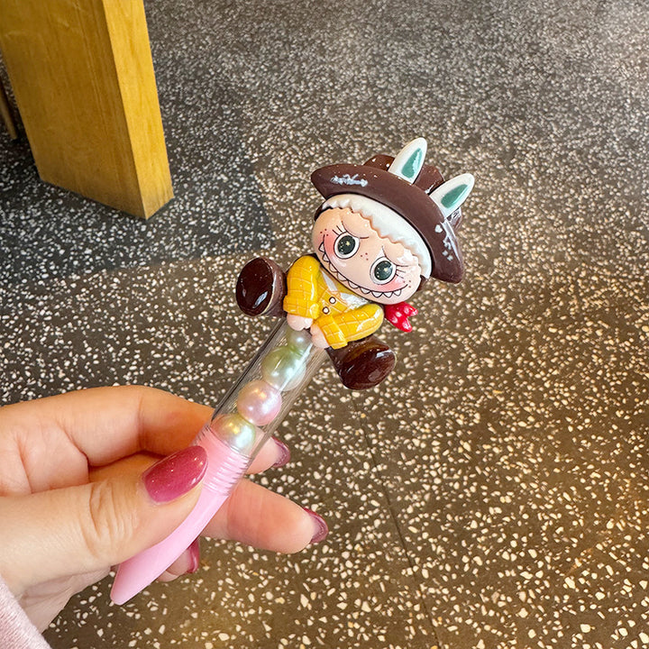 Cartoon dress-up labubu ballpoint pen Gel pen-black ink