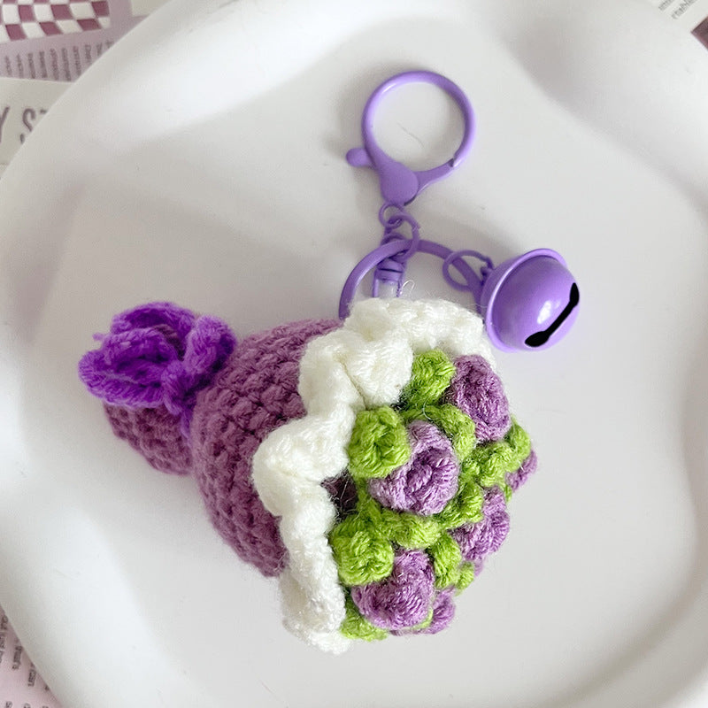 Valentine's Creative hand-woven rose bouquet bag charm gift