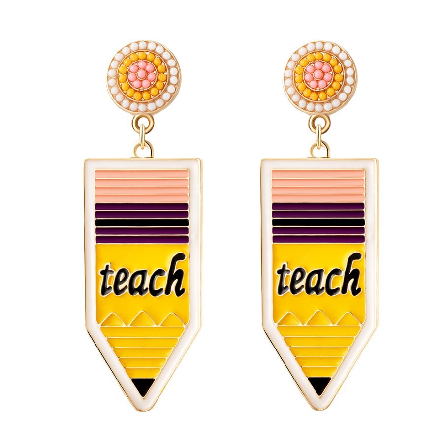 Back to school Teacher candy color earrings Teacher's Day gift