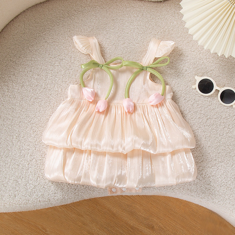 Summer Girls Tulip Flying Sleeve Jellyfish Dress