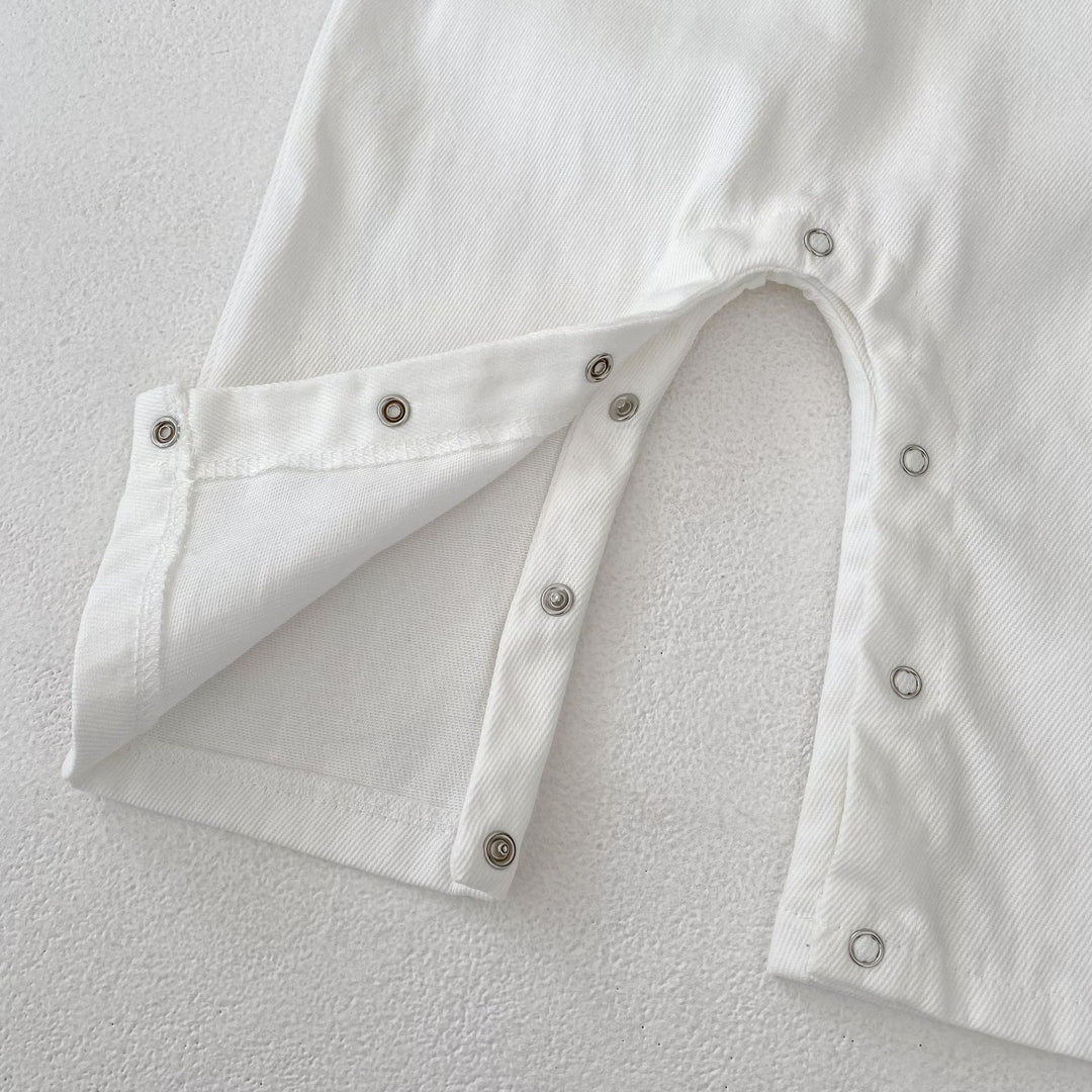 Rainbow baby overalls &striped long-sleeved top 2pcs set