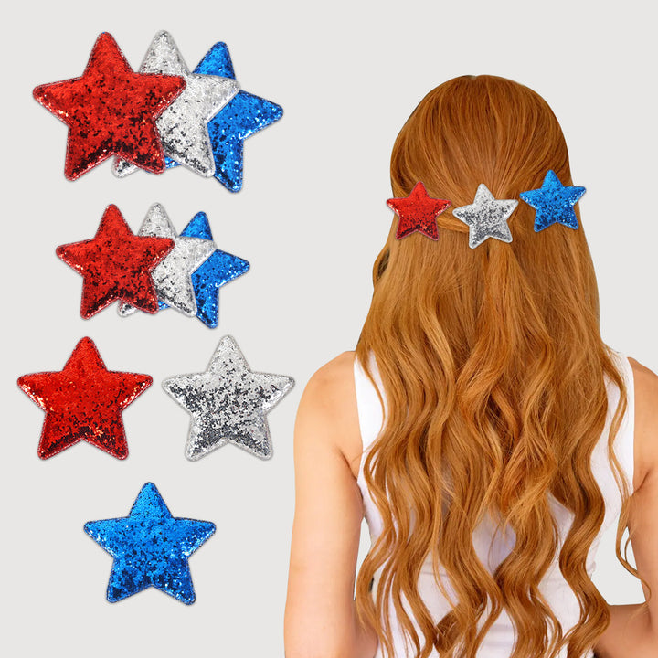 4th of July star sequin hair clip for kids&adults