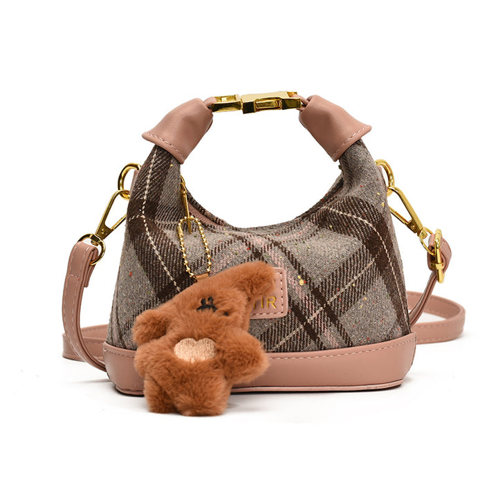 Girls plaid mini handbag shoulder bag