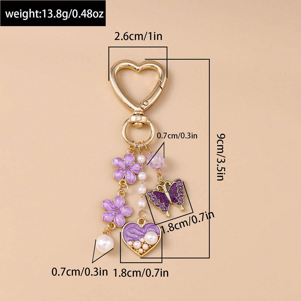 Stylish butterfly heart keychain