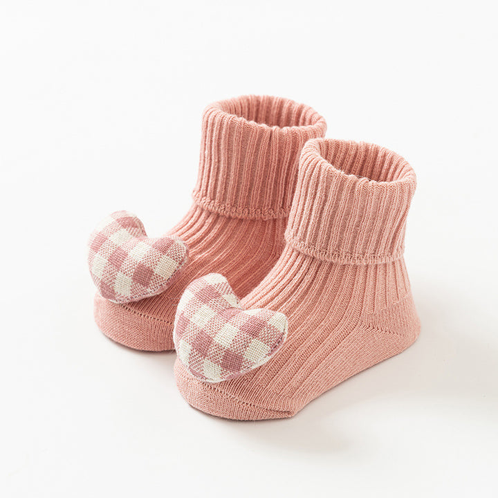 Newborn baby non-slip cotton cute mid-calf socks