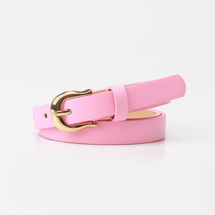Women's candy color pin buckle belt