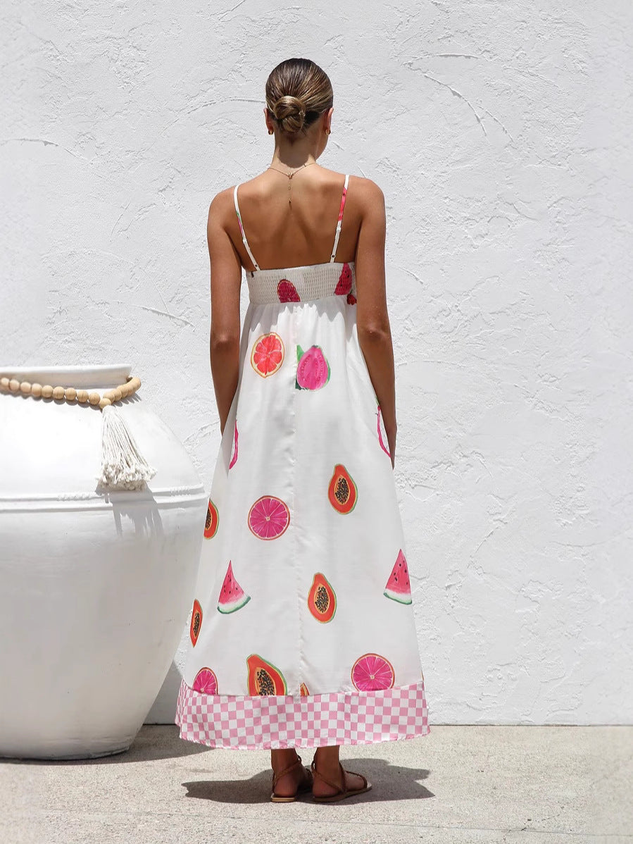 Seaside beach Sling Swing Dress for holiday
