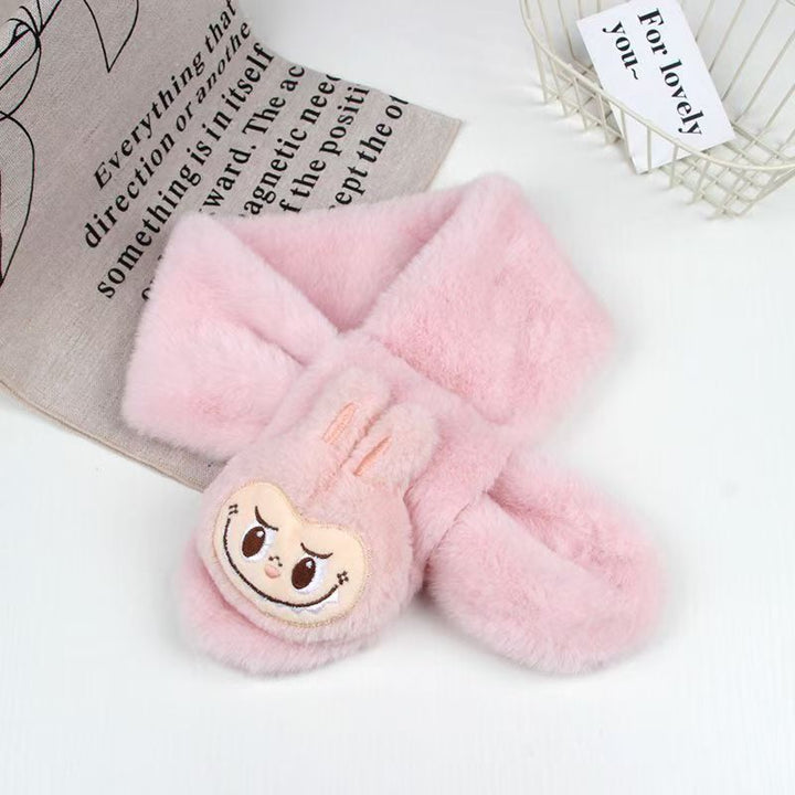 Cute monster plush furry scarf for kids