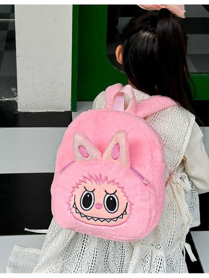 Cartoon labubu furry backpack children's plush backpack