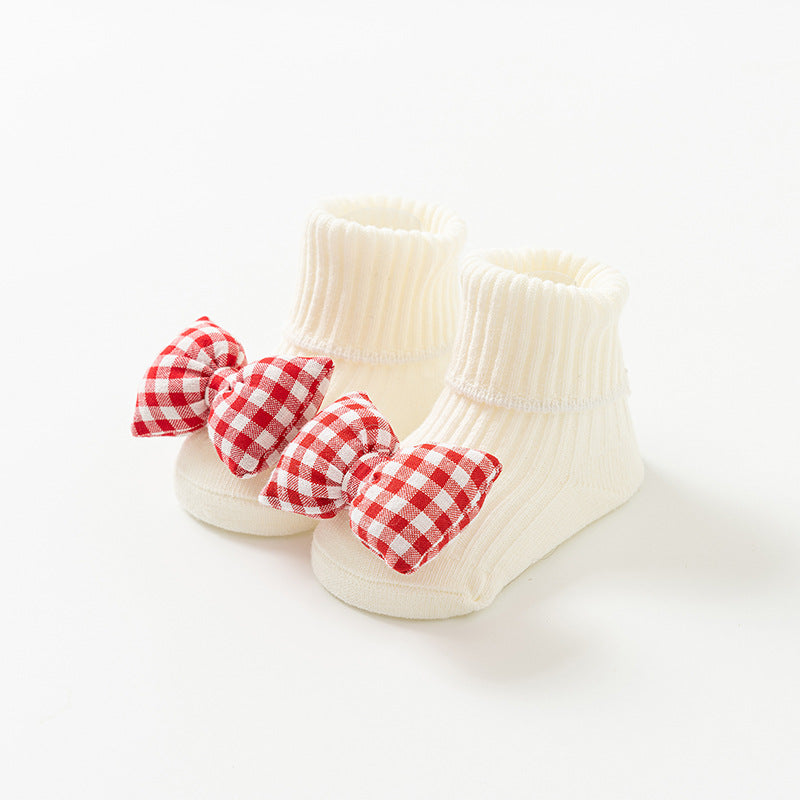 Newborn baby non-slip cotton cute mid-calf socks