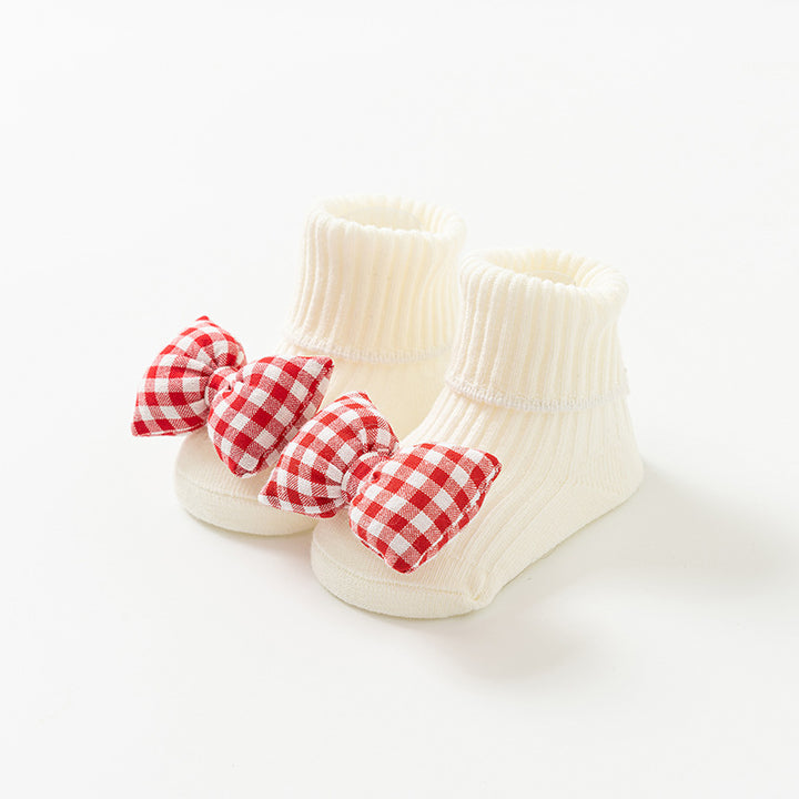 Newborn baby non-slip cotton cute mid-calf socks