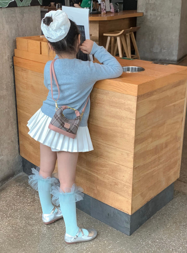 Girls plaid mini handbag shoulder bag