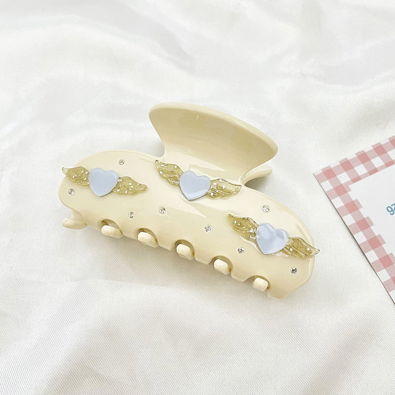 Acetic diamond summer hair shark clip for women