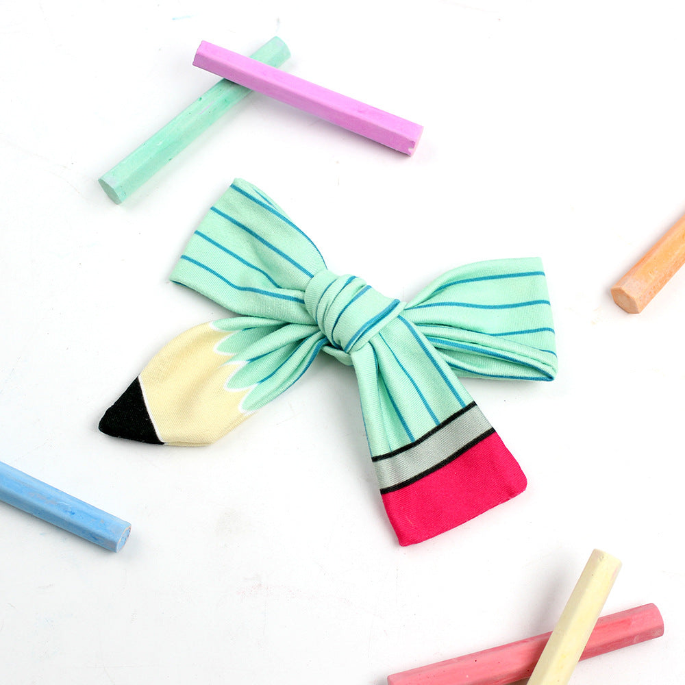 Back to school pencil bow hair clips students hair accessories