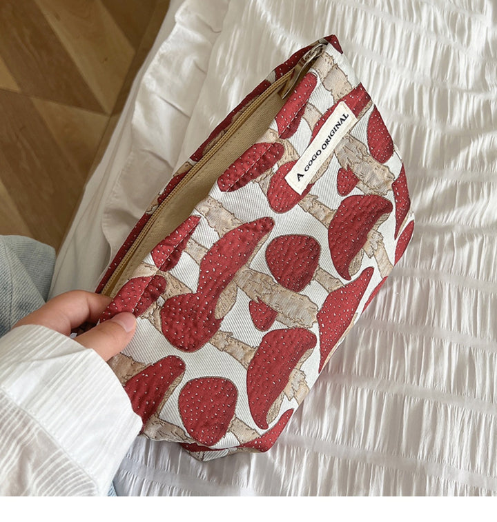 Mushroom pattern Cosmetic Bag travel toiletry bag